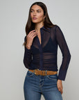 ISOLA L/S MESH BUTTON UP