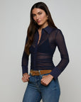 ISOLA L/S MESH BUTTON UP