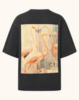 Bastille Damasc Printed T-Shirt Sel — Black — Ghost Mannequin Back