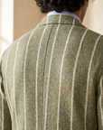 Fugàto Wide Pin Stripe Knit Blazer – Green - Detail Back