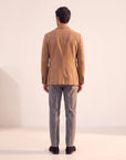 Circolo 1901 Garment-Dyed Soft Twill Wool Blazer – LIGHT MOCHA - Full Back Model