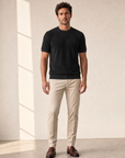 Gran Sasso Terry Cotton T-Shirt – BLACK - Full Front Model