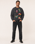 LUXURY SKETCH SWEATSHIRT - DOM REBEL – FADE BLACK - Full Front Model