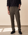COMO TAPERED SUIT PANTS - SEASONAL - LES DEUX – OLIVE NIGHT - Hero Front