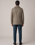 FERRANTE ESSENTIAL TEXTURED MERINO CREWNECK – WARM CREAM - Full Back Model