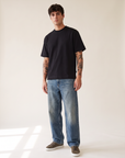 HEAVYWEIGHT T-SHIRT - LES DEUX – BLACK - Full Front Model