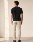 Gran Sasso Terry Cotton T-Shirt – BLACK - Full Back Model