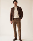 Brandon Corduroy Trousers – SAND – DARK BROWN - Full Body Front