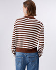 Cardigan with printed twill insert