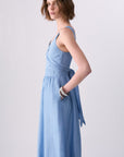 Long linen-blend dress