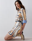 Short printed twill dress