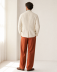 DB Knit Peak Lapel Blazer Gabriele Pasini – IVORY - Full Back Model