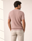 Ferrante Pima Cotton Perforated T-Shirt – Pink - Detail Back