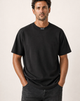 Bastille Damasc Printed T-Shirt Sel — Black — Detail Front