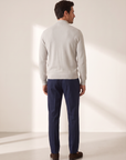 RICE STITCH FULL-ZIP CARDIGAN – SLATE - Full Body Back