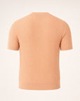 Gran Sasso Zig-Zag Knit Cotton-Blend T-Shirt – Salmon - Ghost Back