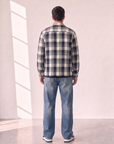 STRUCTURED CHECK OVERSHIRT - LES DEUX – DARK NAVY - Full Back Model