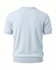 Gran Sasso Terry Cotton T-Shirt – BLUE - Ghost Mannequin Back