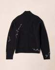 DADDY KNIT ZIP CARDIGAN - DOM REBEL – BLACK - Ghost Mannequin Back
