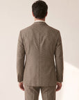 TAUPE MICRO-DOT SINGLE-BREASTED PEAK LAPEL SUIT - GABRIELE PASINI – TAUPE / IVORY - Hero Back
