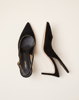 Vichy Slingback Pump – BLACK SUEDE - Top and Sole