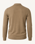 LS Knit Button-Down Shirt Gabriele Pasini – BROWN - Ghost Mannequin Back