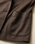 FRADI SLJ Double-Breasted Jacket – BROWN - Patch Pocket Detail