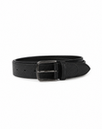 Paolo Vitale Pebbled Leather Belt – BLACK - Coiled Hero