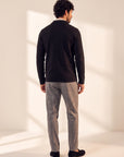 Gran Sasso Milano-Rib Shirt Jacket — Black - BLACK - Full Back Model