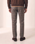 Brandon Glen-Plaid Trousers – SAND – BROWN GREY - Hero Back