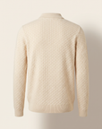 CHECK STRUCTURE KNITTED LS POLO - LES DEUX – LIGHT IVORY - Ghost Back