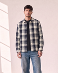 STRUCTURED CHECK OVERSHIRT - LES DEUX – DARK NAVY - Hero Front
