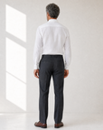 SAND Linen Dress Shirt – WHITE - Full Back Model