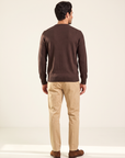 RAINWOOL CREWNECK – CHOCOLATE - Full Back Model