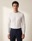 Circolo 1901 Cashmere-Touch Long-Sleeve Crewneck – OPTIC WHITE - Hero Front