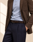 Paolo Vitale Suede Belt – BROWN - Styled Three-Quarter