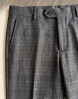 Brandon Glen-Plaid Trousers – SAND – DARK GREY - Fabric Detail