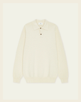 CHECK STRUCTURE KNITTED LS POLO - LES DEUX – LIGHT IVORY - Ghost Front