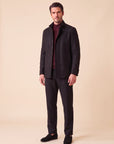 FRADI Kyran Stand-Collar Coat – BLACK - Full Three Quarter