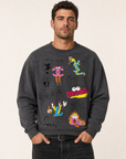 LUXURY SKETCH SWEATSHIRT - DOM REBEL – FADE BLACK - Hero Front