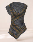Yvonne Asymmetric Scarf Top — Heritage Navy Multi – HERITAGE NAVY MULTI - Ghost Front