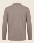 FERRANTE MERINO WOOL DOUBLE-BREASTED KNIT JACKET – WARM BEIGE TAUPE - Ghost Mannequin Back