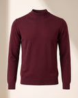 Gran Sasso Extra-Fine Merino Mock Neck — Burgundy - BURGUNDY - Ghost Mannequin Front