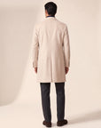 Sultan Double-Breasted Coat – SAND – CREAM - Full Body Back