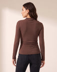 Pistola Nathalia Draped Mock Neck — Woodland – WOODLAND - Mid-body Back
