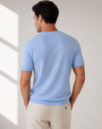 SAND Linen Crewneck T-Shirt – SKY - Hero Back