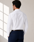 SAND Luxury Italian Dress Shirt – WHITE - Hero Back