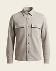 Gran Sasso Milano-Rib Shirt Jacket — Slate - SLATE - Ghost Mannequin Front