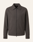 PINSTRIPE COACH JACKET - LES DEUX – SHOPPING BAG BROWN - Ghost Front