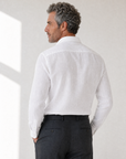 SAND Linen Dress Shirt – WHITE - Hero Back